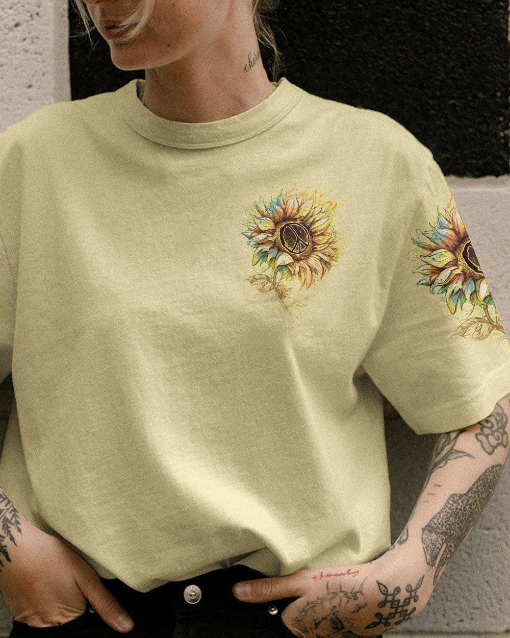 HIPPIE SOUL DRAWING SUNFLOWER ALL OVER PRINT - TLNZ1904231