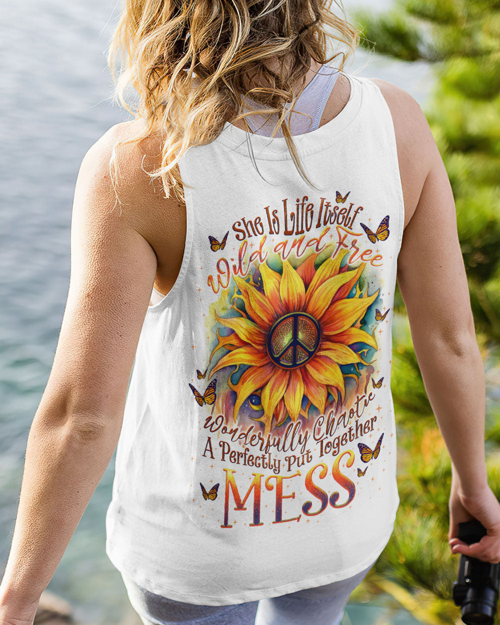SHE IS LIFE ITSELF SUNFLOWER ALL OVER PRINT - TLNO1505231