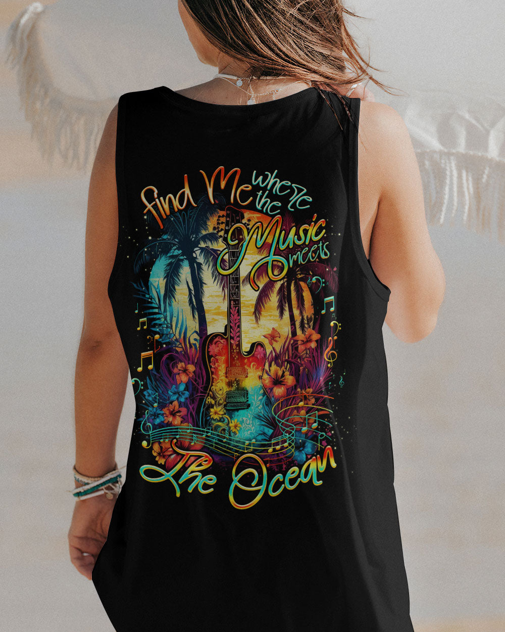 FIND ME WHERE THE MUSIC MEETS THE OCEAN GUITAR ALL OVER PRINT - TLNO2204231