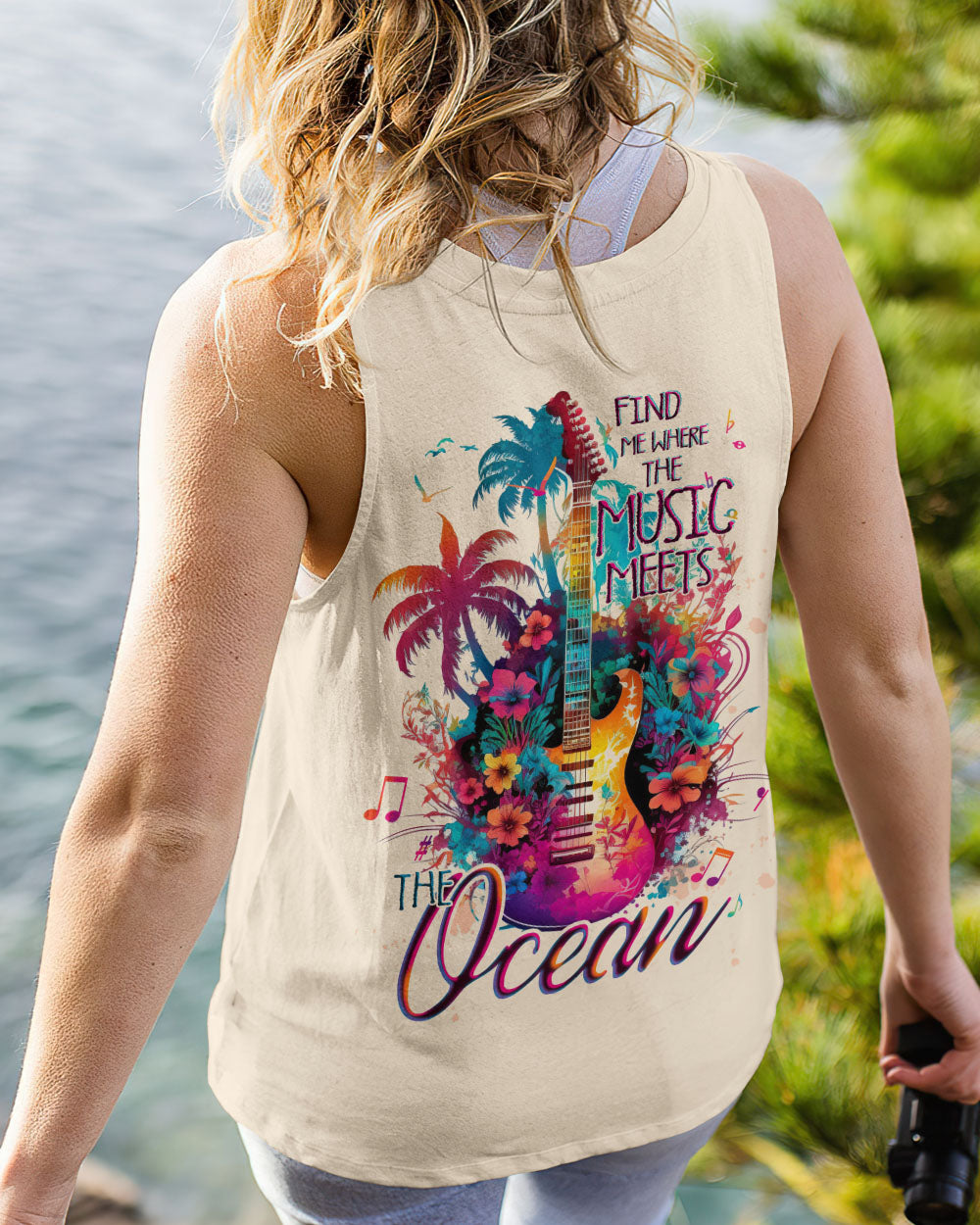 FIND ME WHERE THE MUSIC MEETS THE OCEAN GUITAR ALL OVER PRINT - TLTW1305232