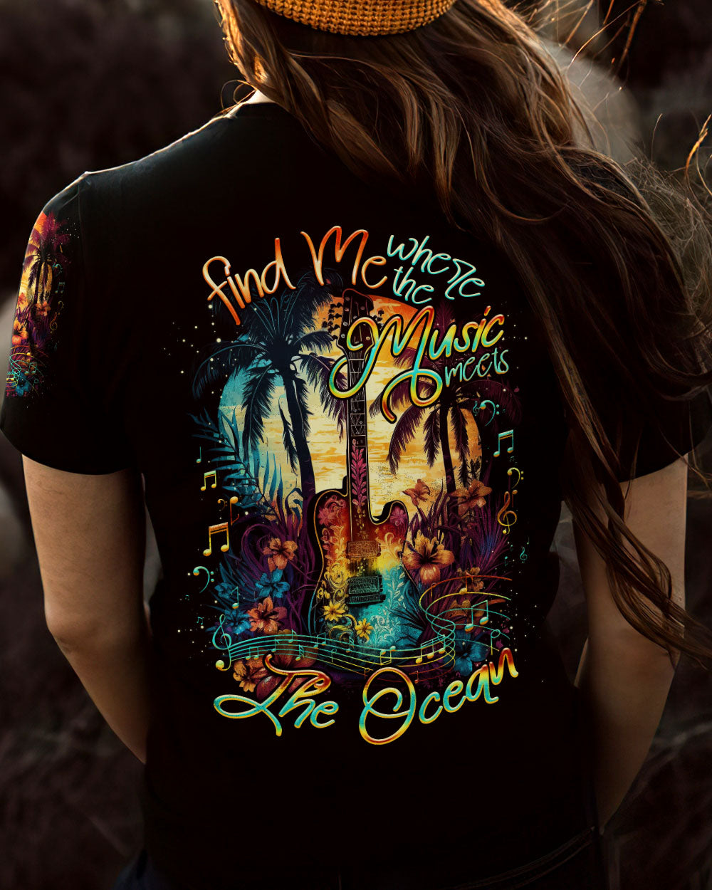 FIND ME WHERE THE MUSIC MEETS THE OCEAN GUITAR ALL OVER PRINT - TLNO2204231