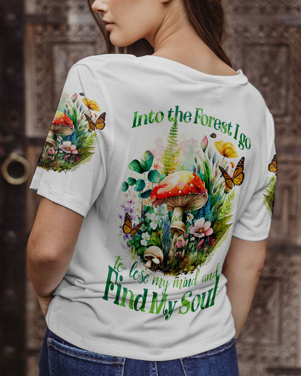 INTO THE FOREST MUSHROOMS ALL OVER PRINT - TYTD1004231