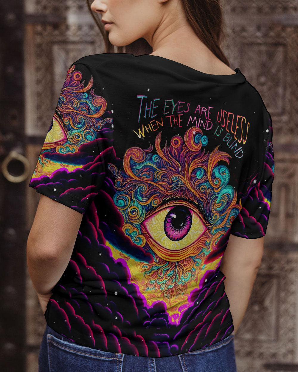 THE EYES ARE USELESS WHEN THE MIND IS BLIND ALL OVER PRINT - TLNT0405233