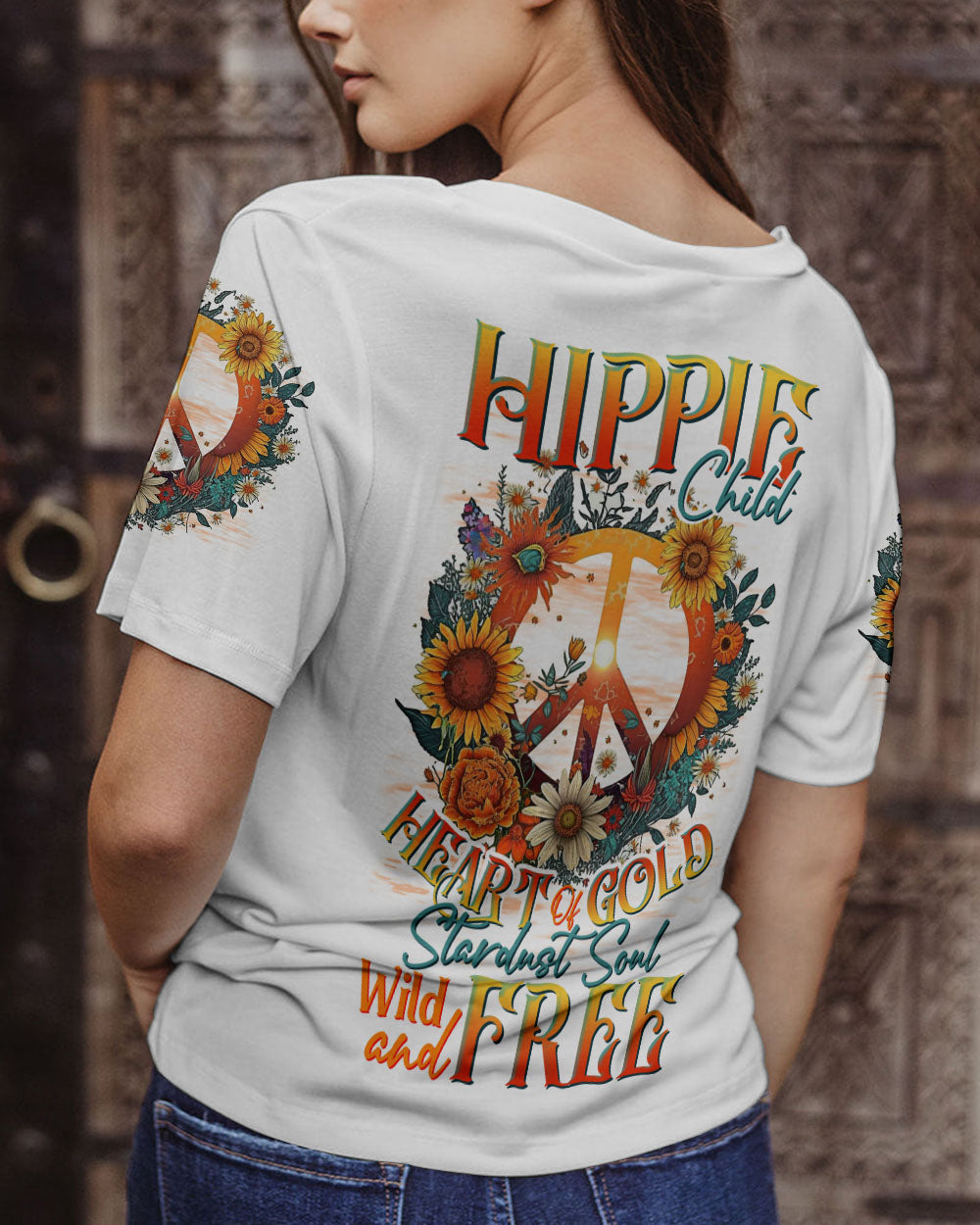 HIPPIE CHILD HEART OF GOLD ALL OVER PRINT - TLTR0805232