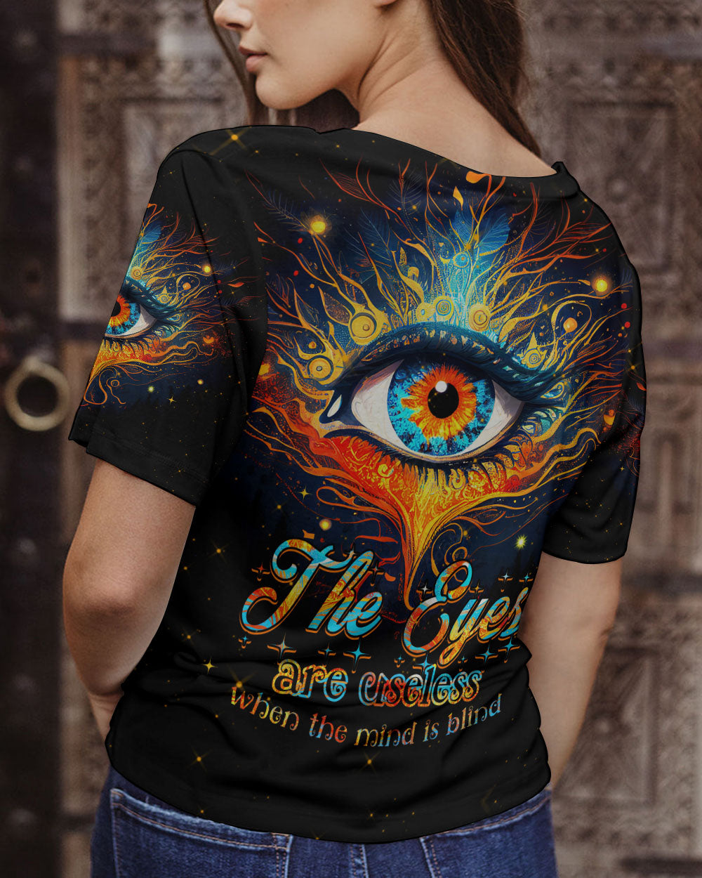THE EYES ARE USELESS WHEN THE MIND IS BLIND ALL OVER PRINT - TYTM0804231