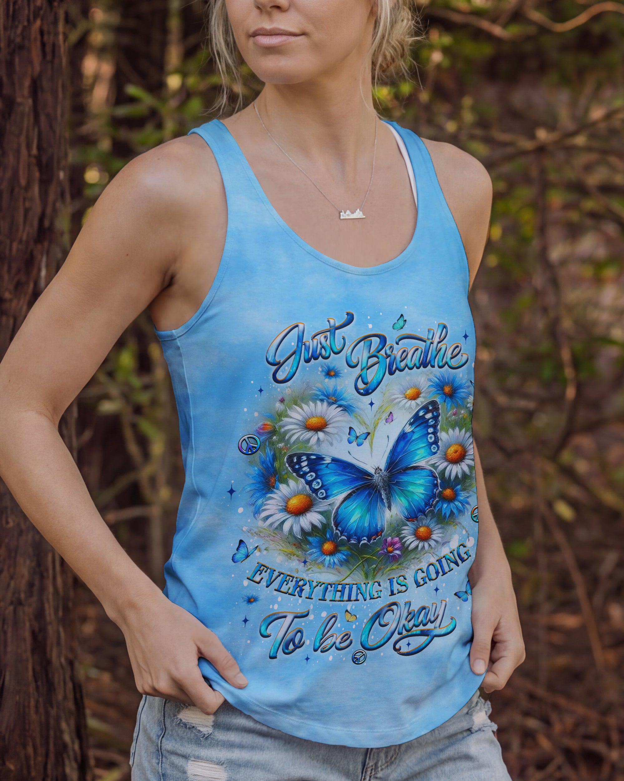JUST BREATHE BUTTERFLY ALL OVER PRINT - YHLT3001262