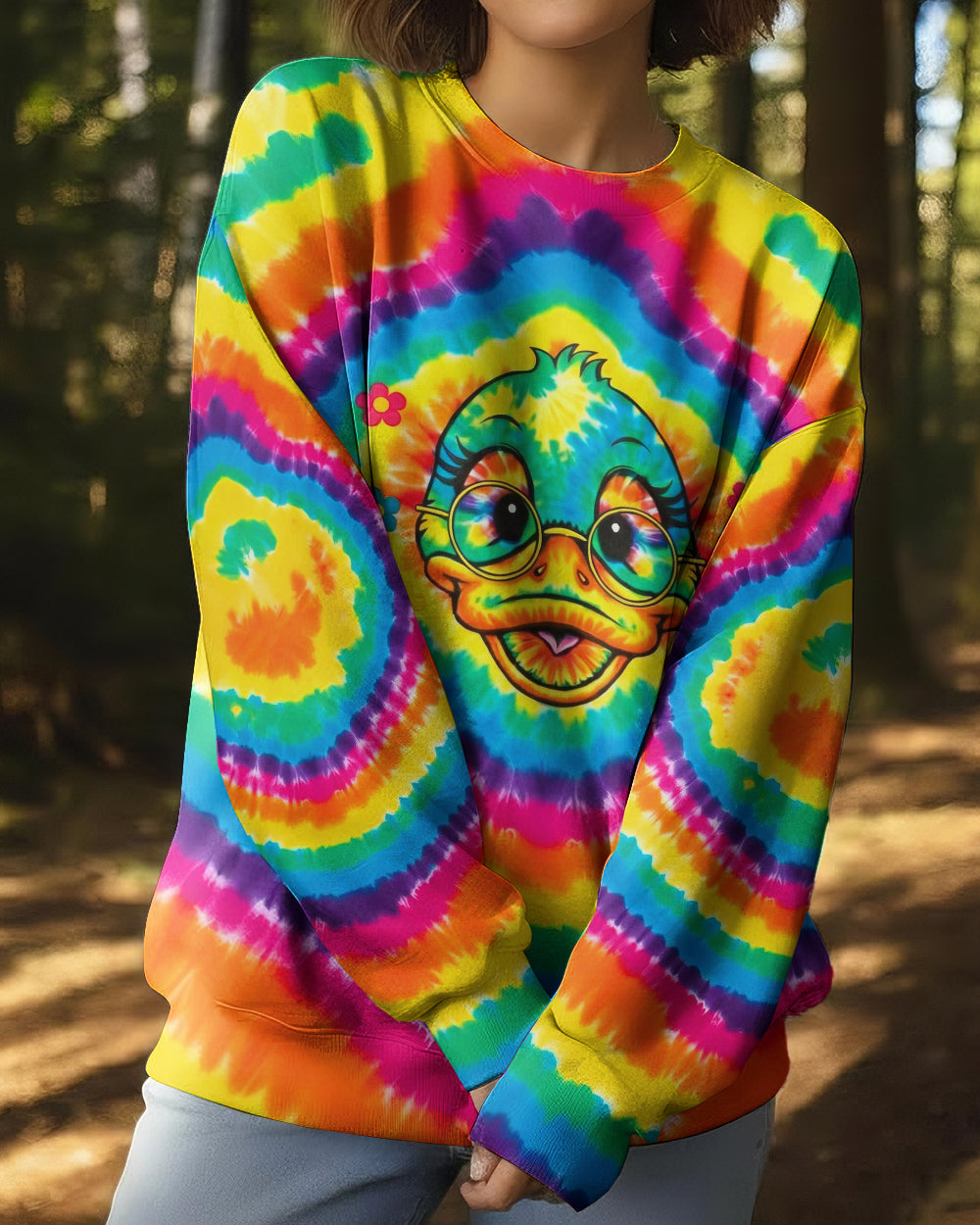 RAINBOW SWIRL FUNNY DUCK ALL OVER PRINT - YHHG2201262