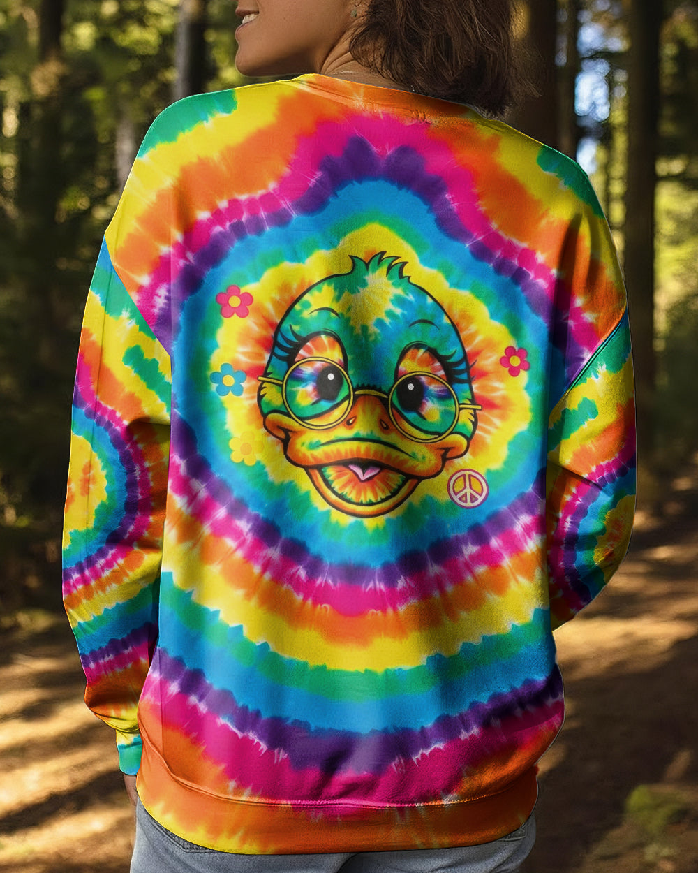 RAINBOW SWIRL FUNNY DUCK ALL OVER PRINT - YHHG2201262