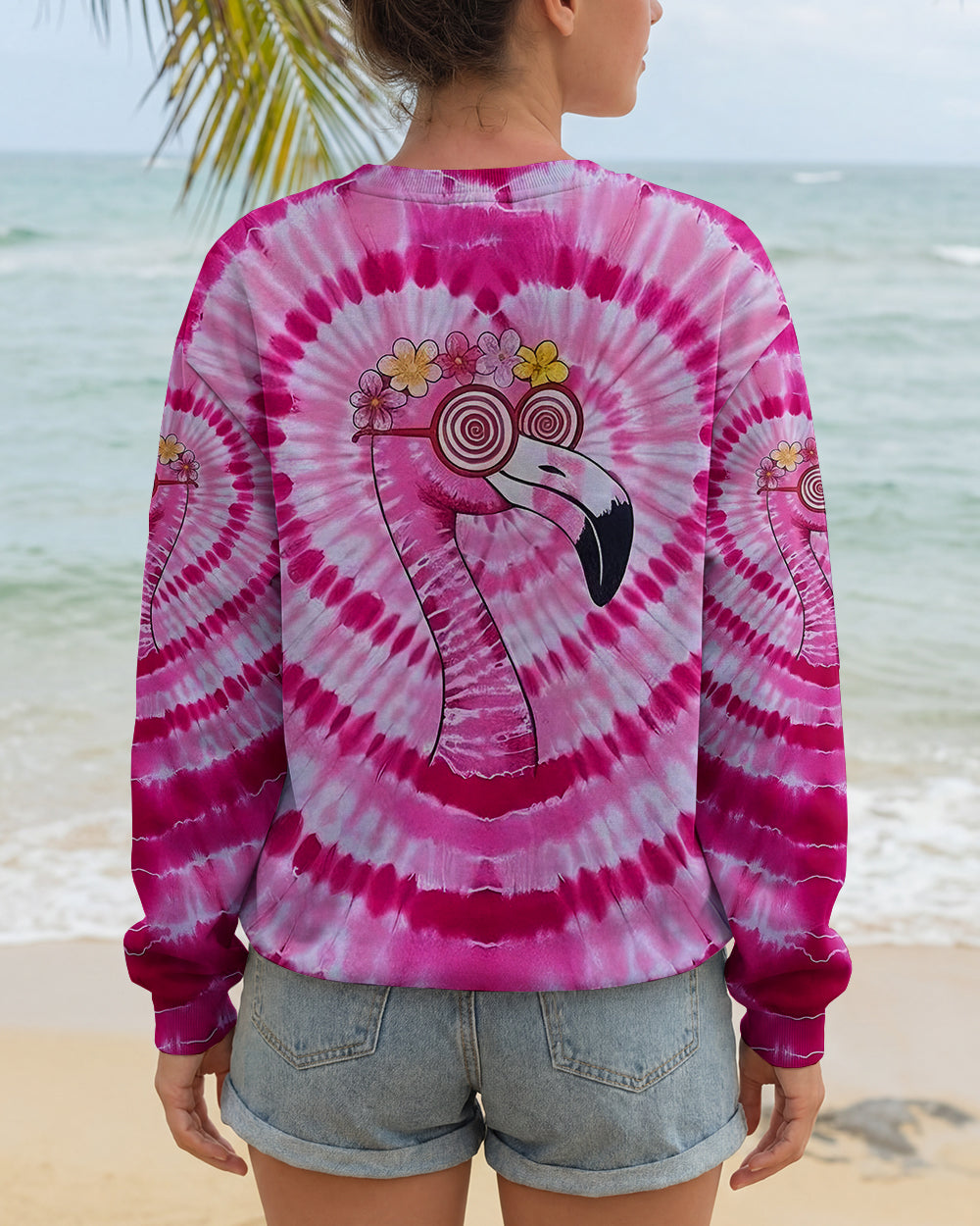 PINK SWIRL FUNNY FLAMINGO ALL OVER PRINT - YHLT2201261
