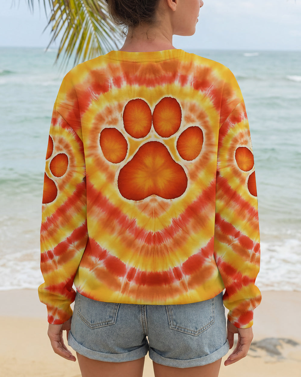 PAW PRINT ORANGE YELLOW ALL OVER PRINT - TYQY2212252
