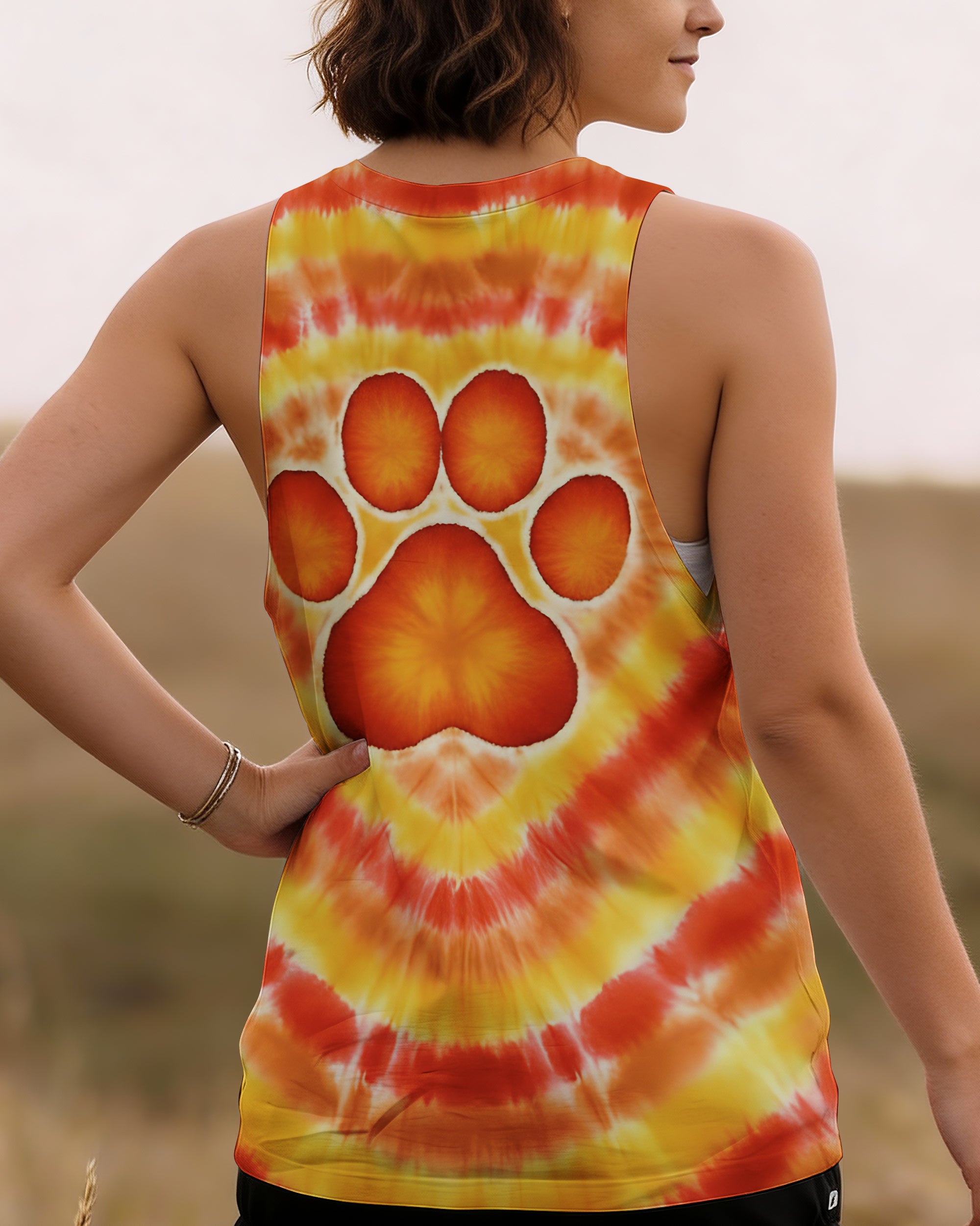 PAW PRINT ORANGE YELLOW ALL OVER PRINT - TYQY2212252