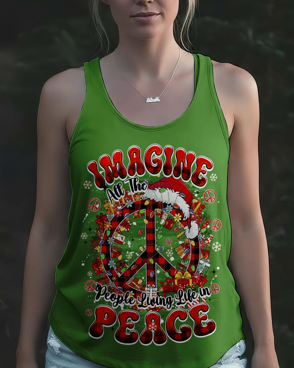 IMAGINE ALL THE PEOPLE LIVING LIFE IN PEACE CHRISTMAS TIE DYE ALL OVER PRINT - TYQY1411251