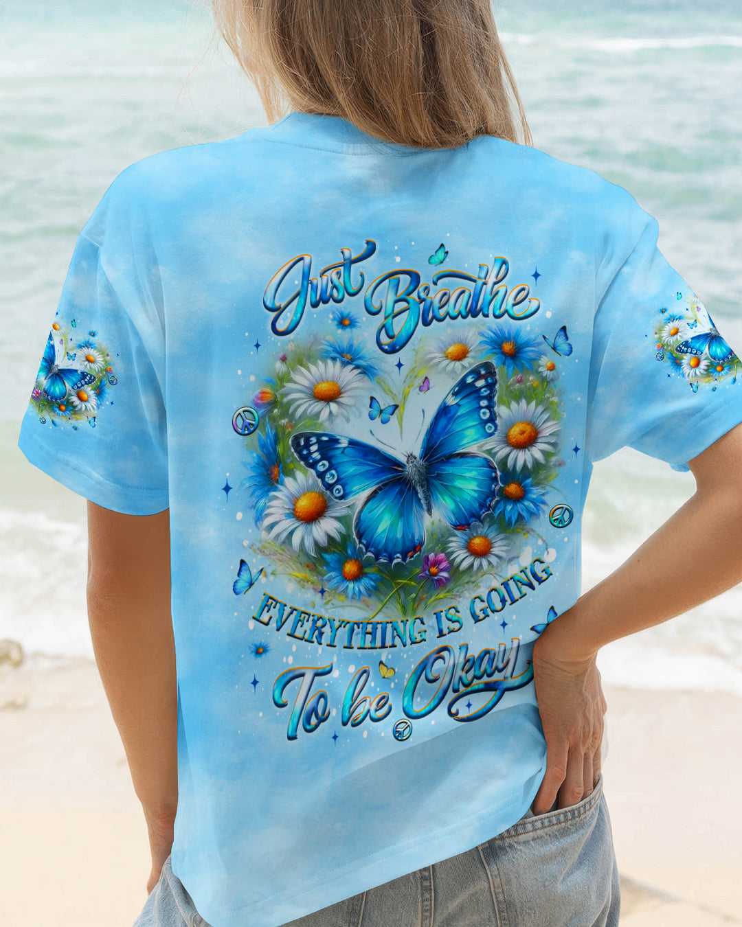 JUST BREATHE BUTTERFLY ALL OVER PRINT - YHLT3001262