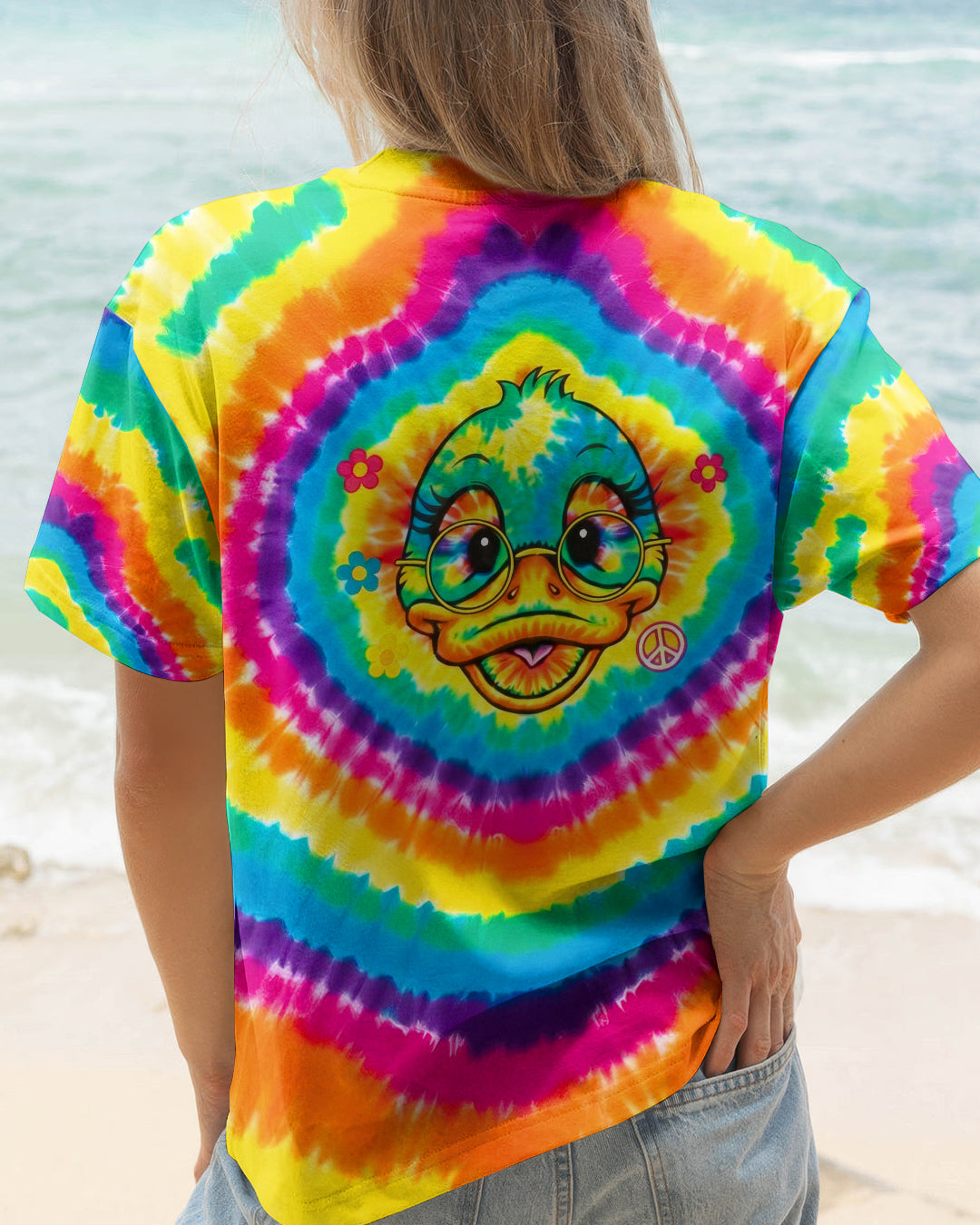 RAINBOW SWIRL FUNNY DUCK ALL OVER PRINT - YHHG2201262