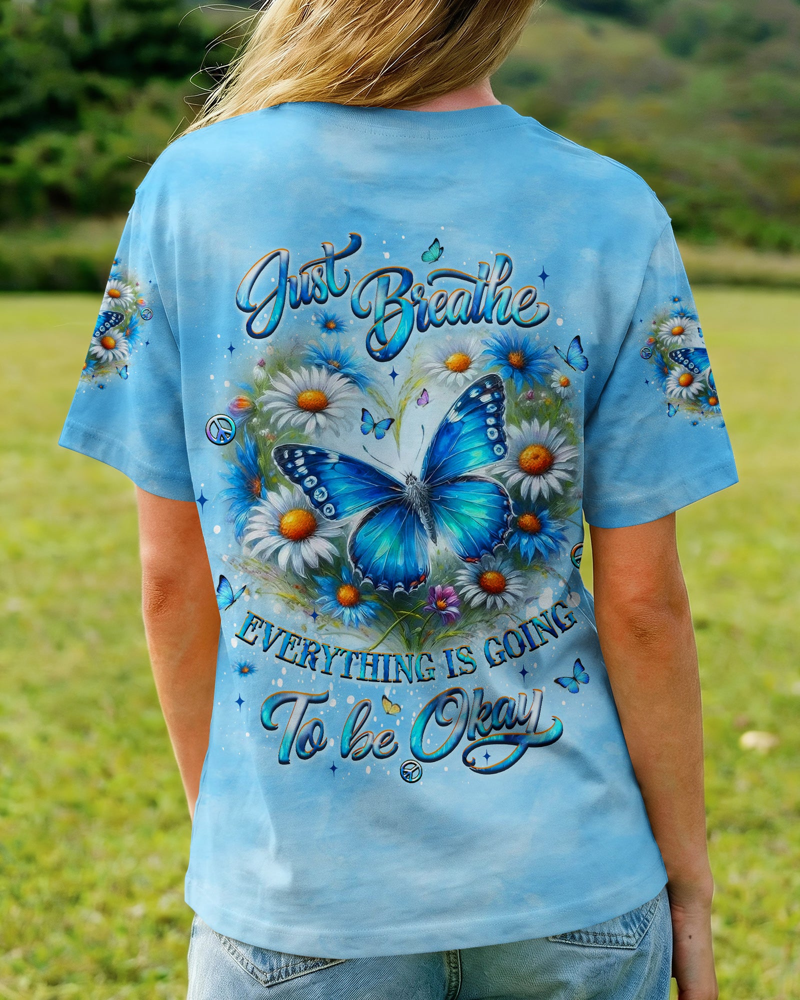 JUST BREATHE BUTTERFLY ALL OVER PRINT - YHLT3001262