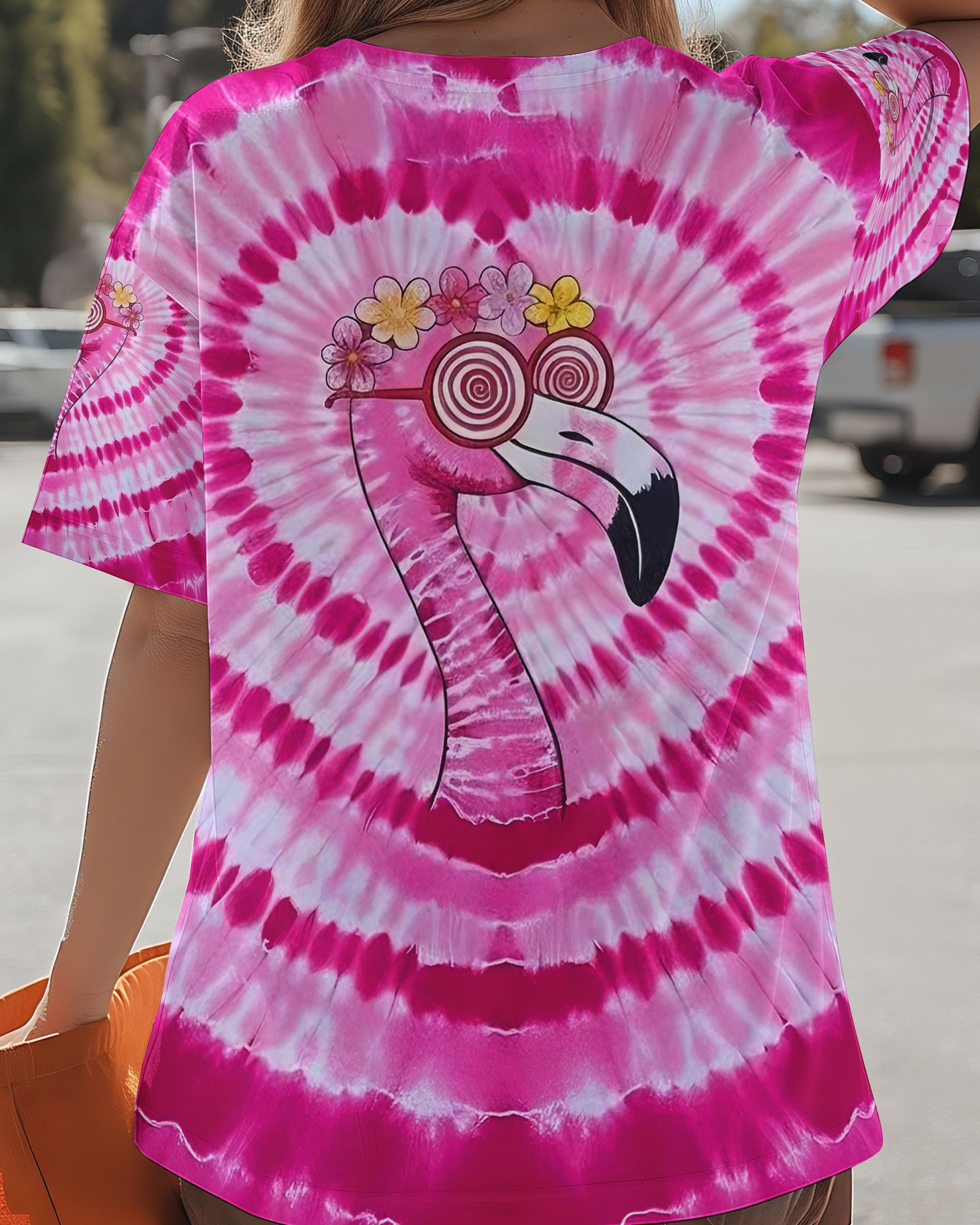 PINK SWIRL FUNNY FLAMINGO ALL OVER PRINT - YHLT2201261