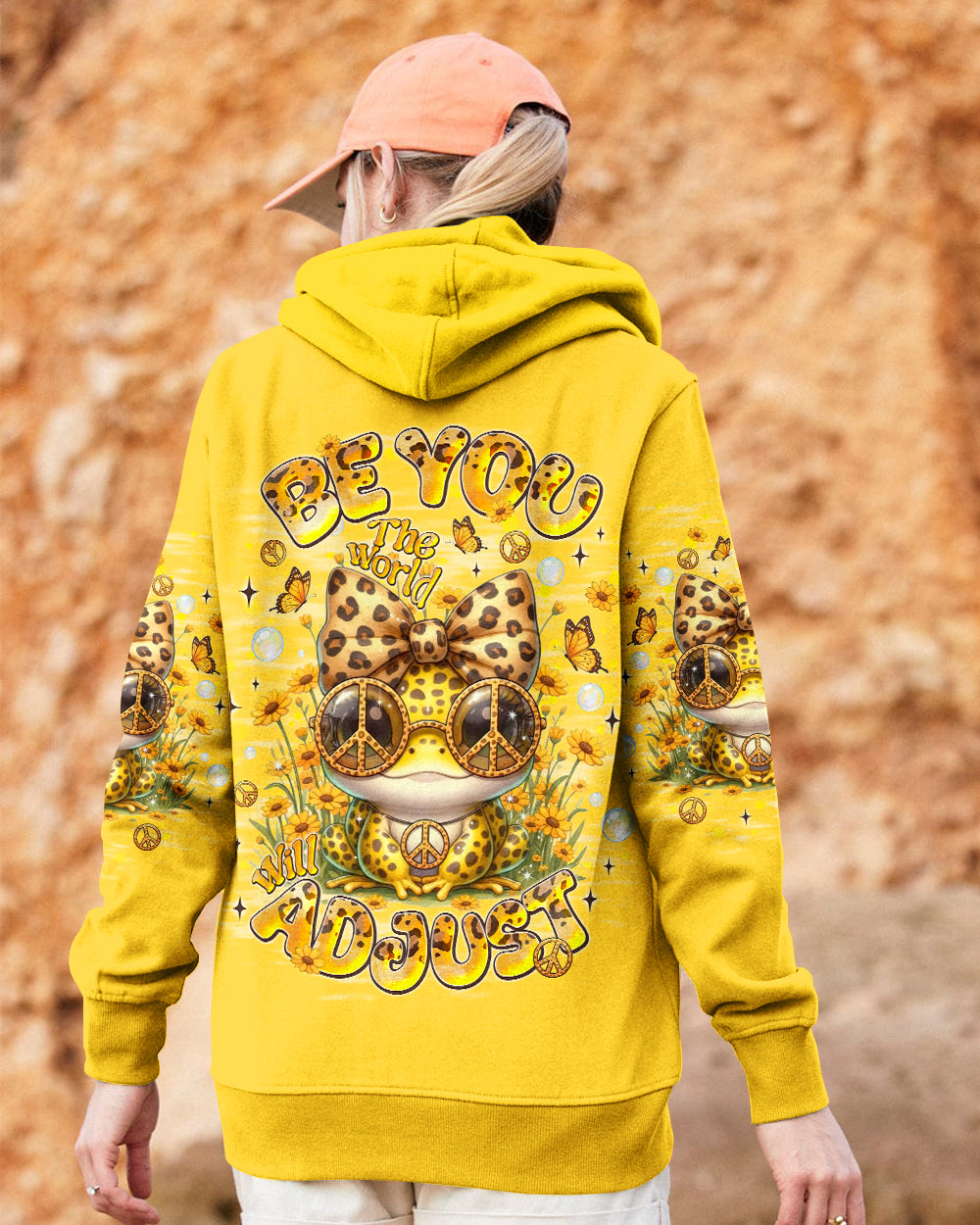 BE YOU THE WORLD WILL ADJUST LEOPARD FROG ALL OVER PRINT - TLNT1301261