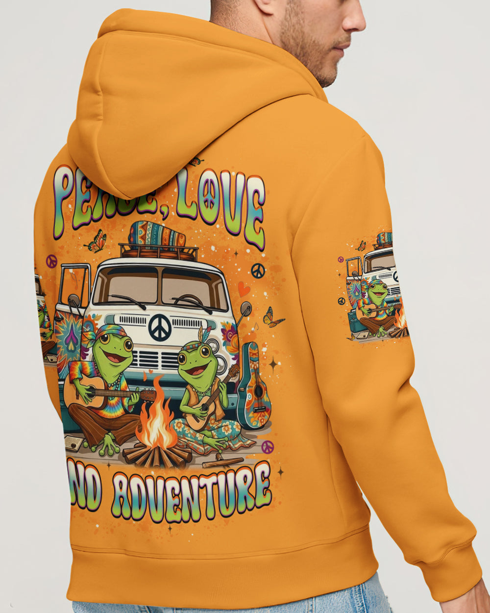PEACE LOVE AND ADVENTURE COUPLE ALL OVER PRINT - YHLT1501261