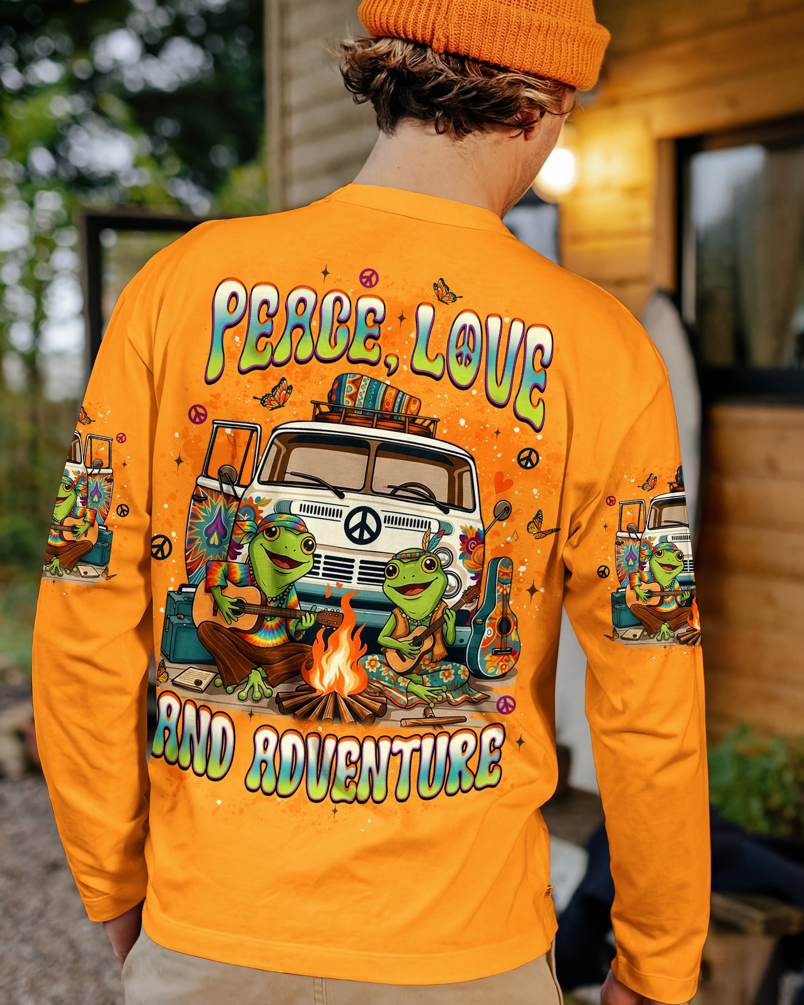 PEACE LOVE AND ADVENTURE COUPLE ALL OVER PRINT - YHLT1501261