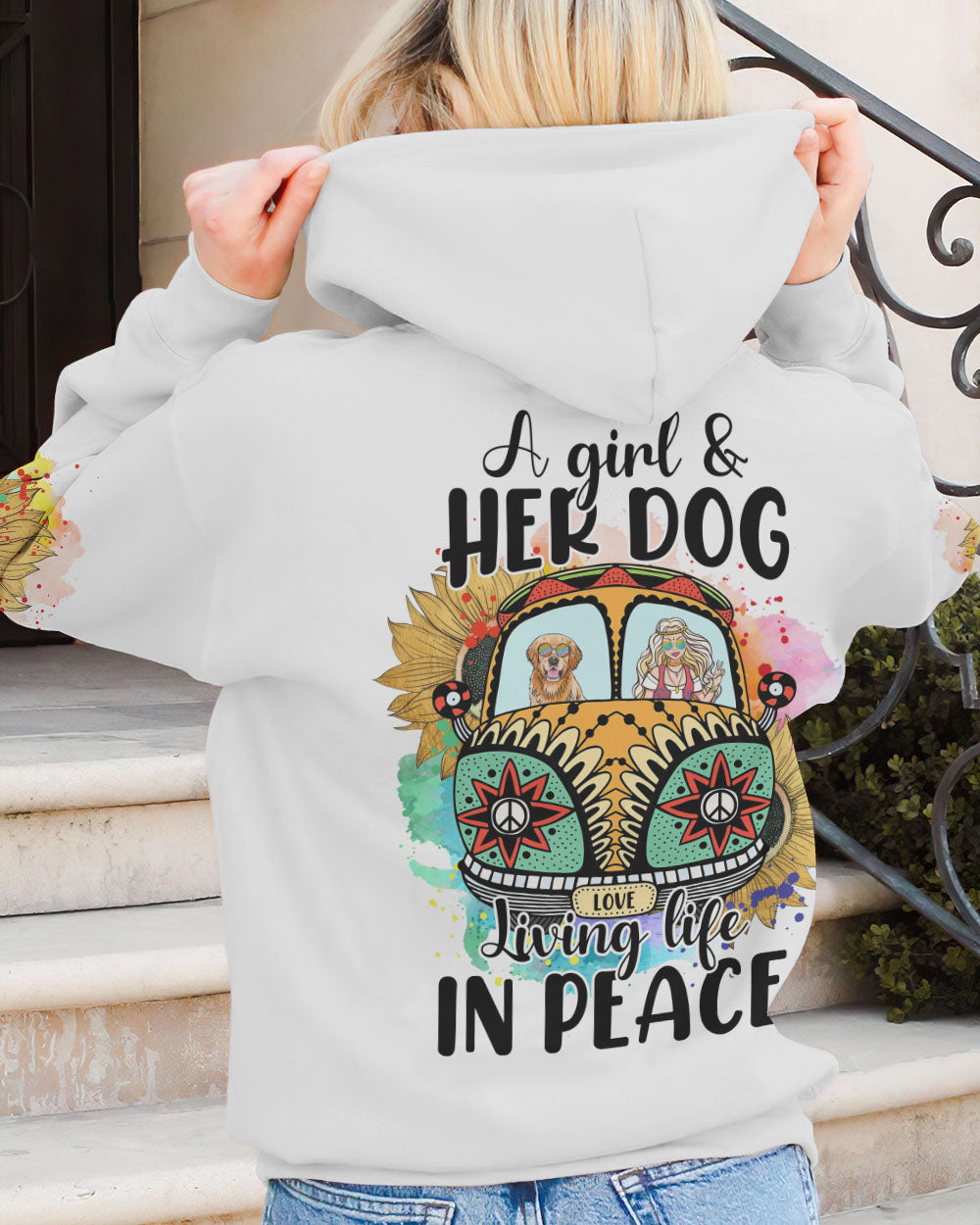 A GIRL AND HER DOG LIVING LIFE IN PEACE ALL OVER PRINT - TYTM2502231