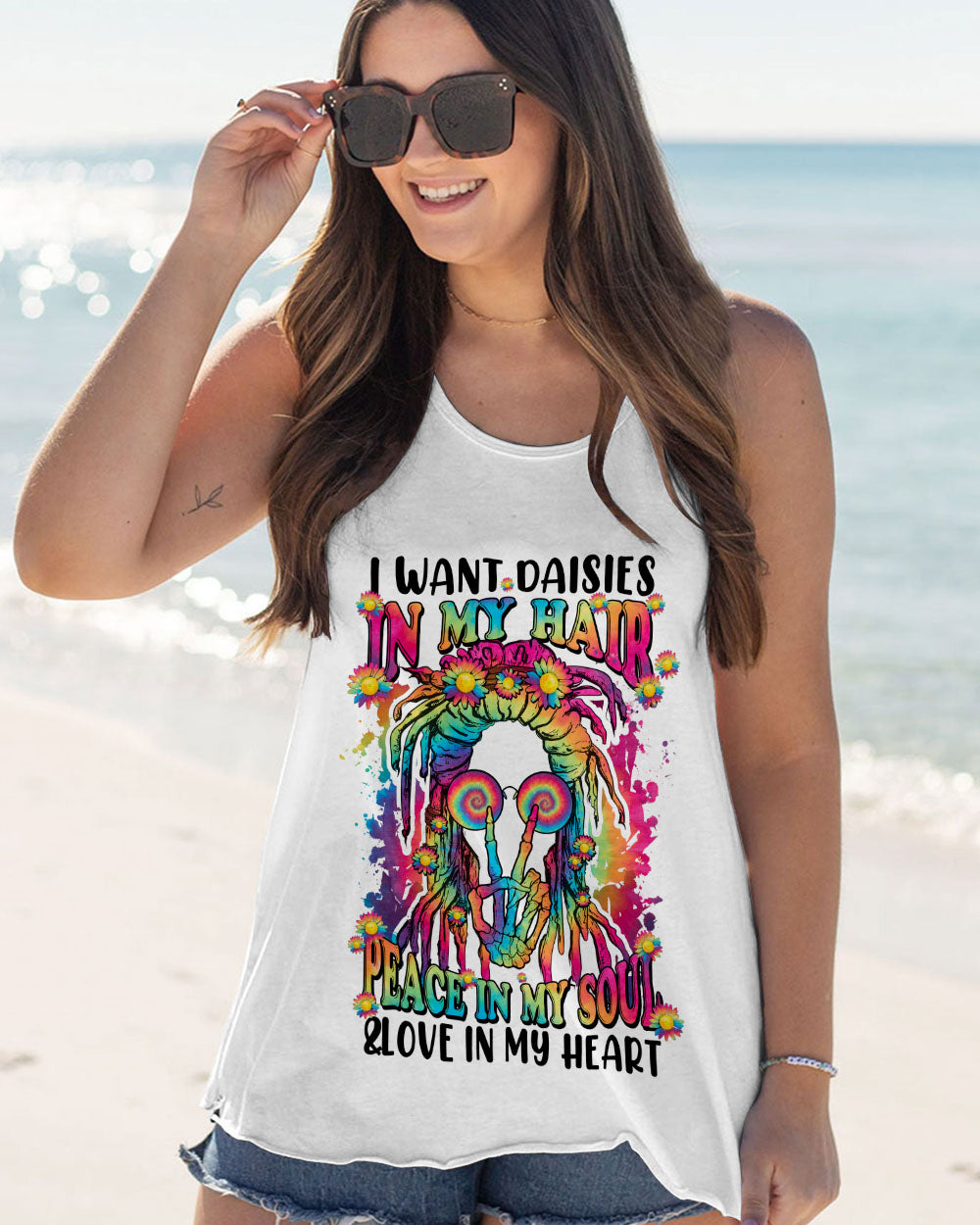 I WANT DAISIES IN MY HAIR TIE DYE ALL OVER PRINT - TYTM0702235