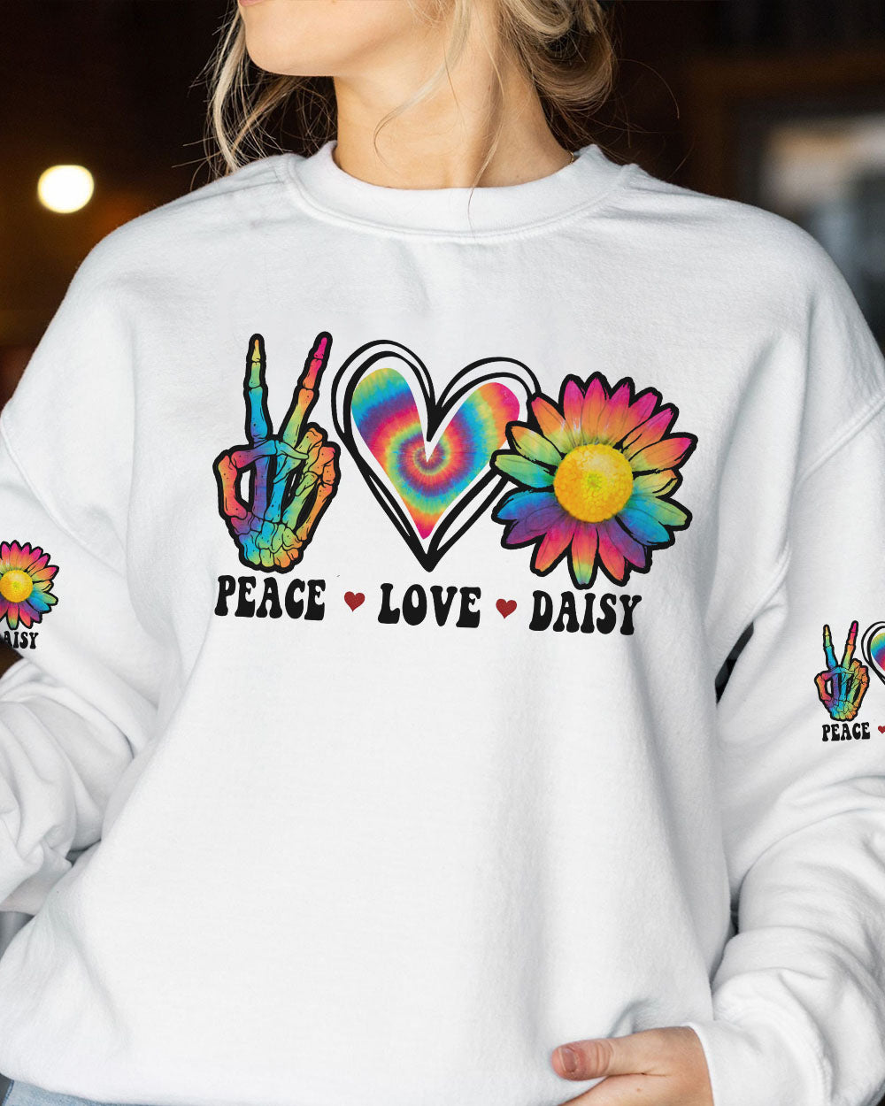 I WANT DAISIES IN MY HAIR TIE DYE ALL OVER PRINT - TYTM0702235