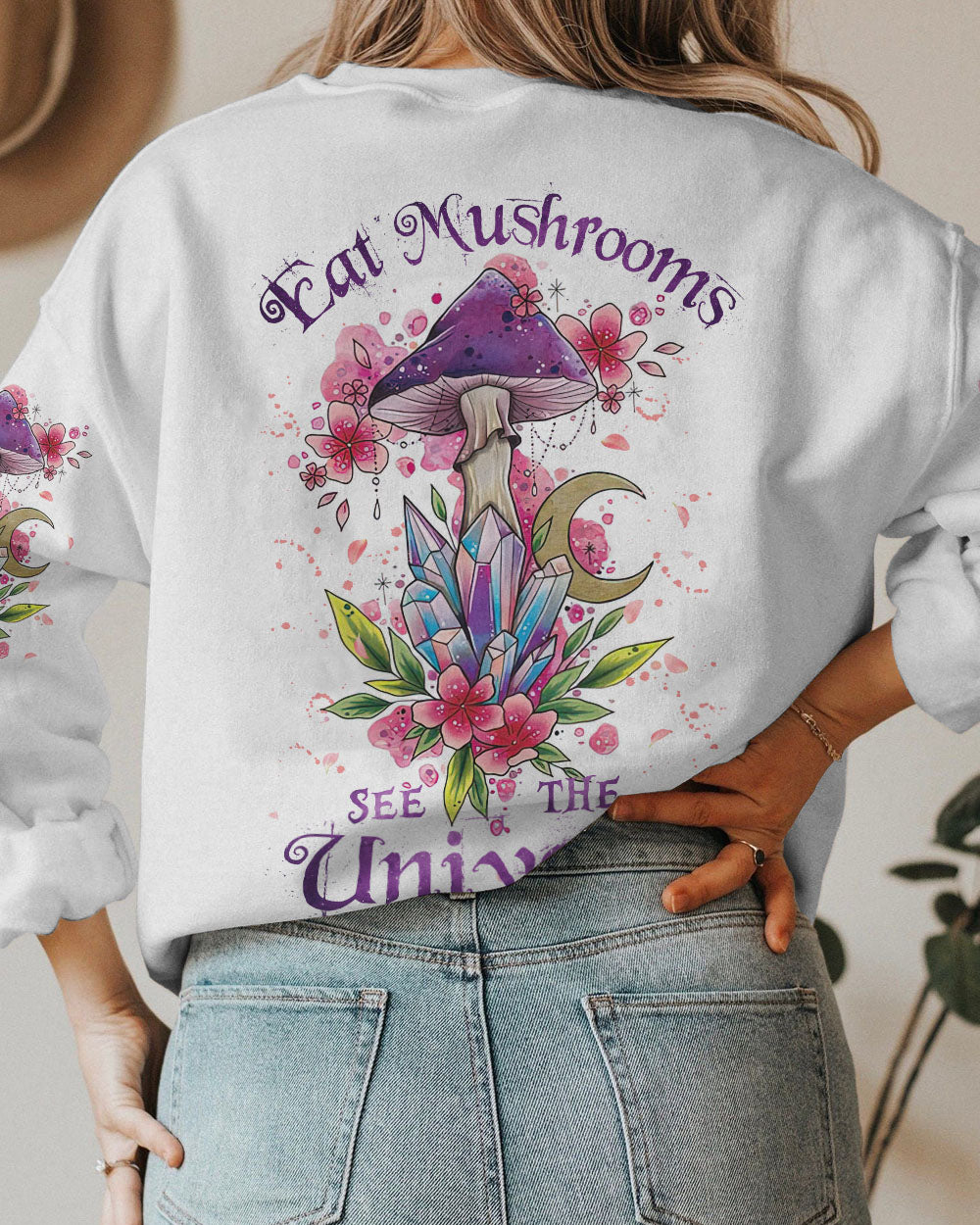 EAT MUSHROOMS SEE THE UNIVERSE ALL OVER PRINT - TLNZ0403231