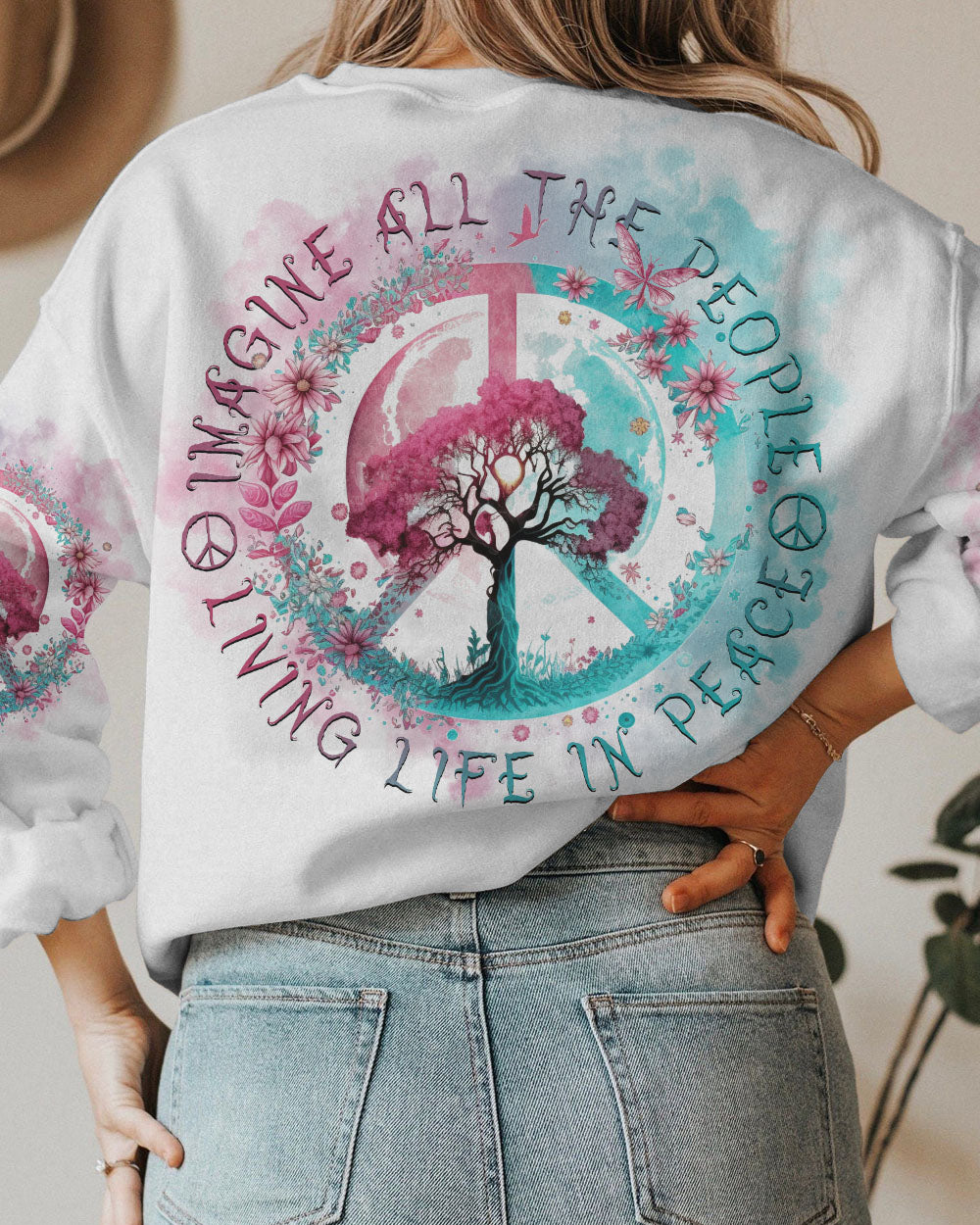 IMAGINE ALL THE PEOPLE LIVE LIFE IN PEACE GALAXY ALL OVER PRINT - YHDU0603231