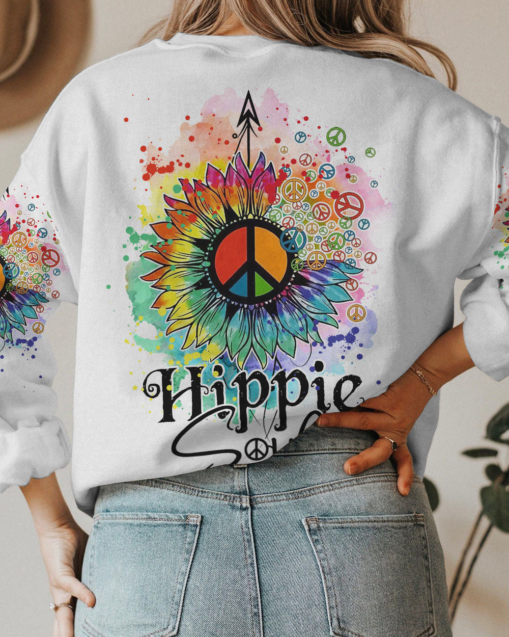 HIPPIE SOUL SUNFLOWER TIE DYE WATERCOLOR ALL OVER PRINT - TYTM2502232