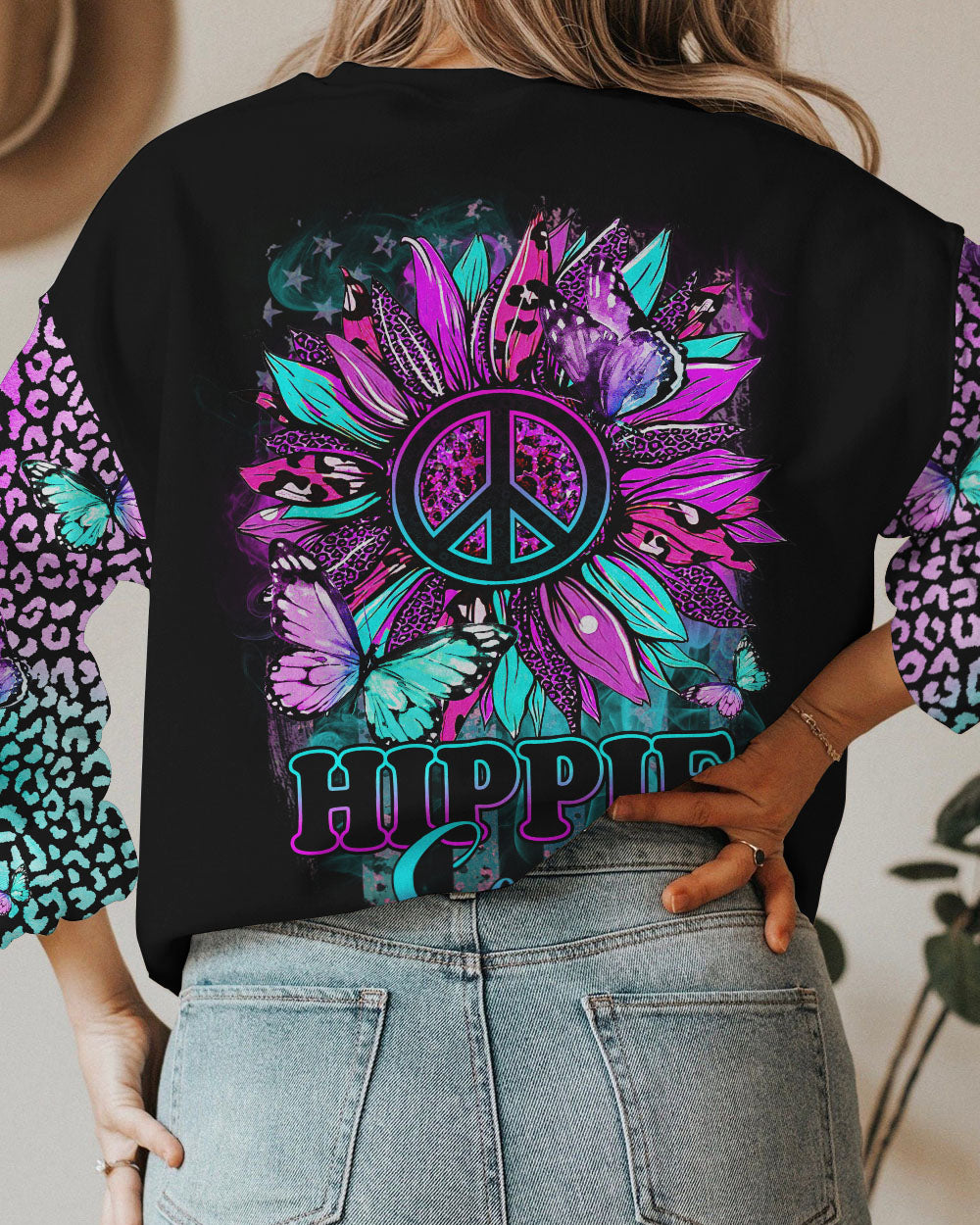 HIPPIE SOUL SUNFLOWER LEOPARD ALL OVER PRINT - YHHG2102231