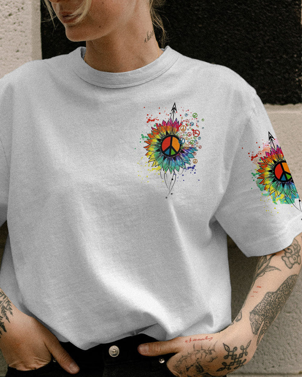 HIPPIE SOUL SUNFLOWER TIE DYE WATERCOLOR ALL OVER PRINT - TYTM2502232