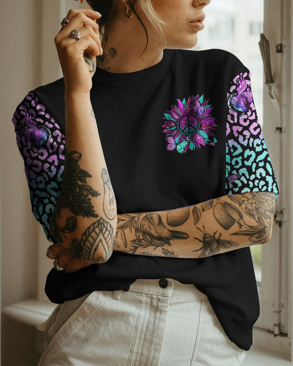 HIPPIE SOUL SUNFLOWER LEOPARD ALL OVER PRINT - YHHG2102231