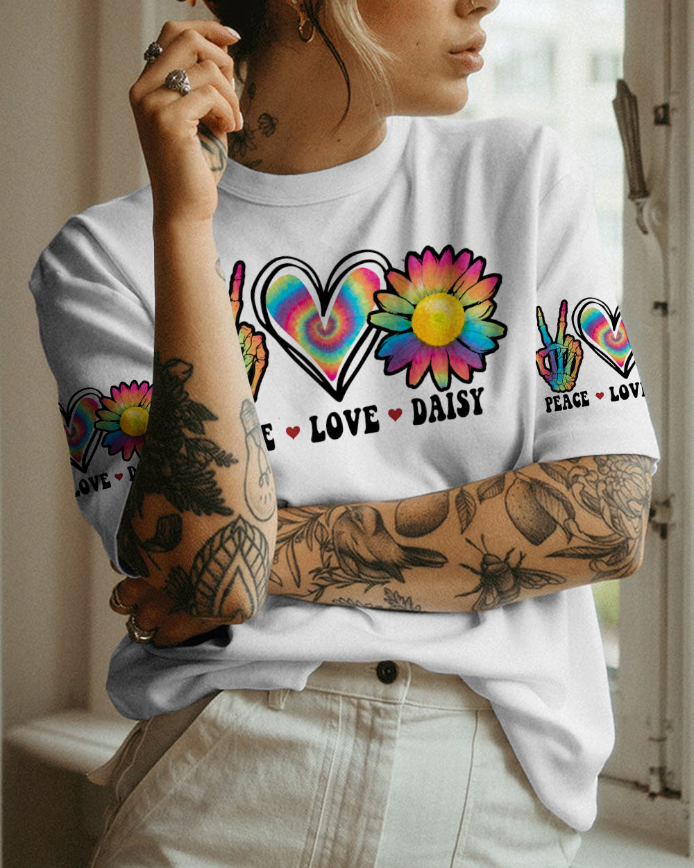I WANT DAISIES IN MY HAIR TIE DYE ALL OVER PRINT - TYTM0702235