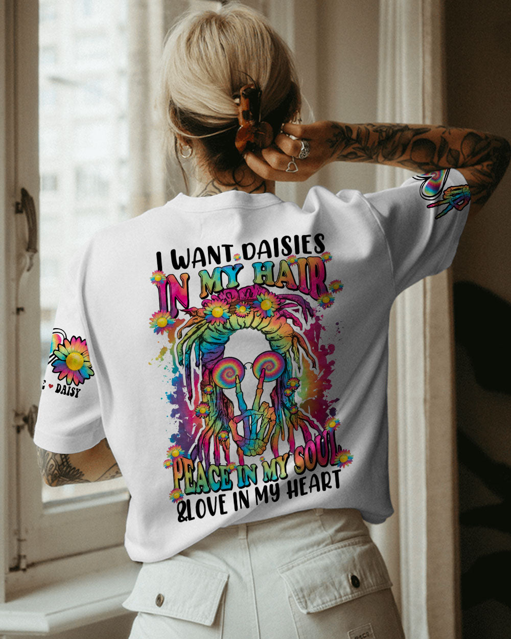 I WANT DAISIES IN MY HAIR TIE DYE ALL OVER PRINT - TYTM0702235