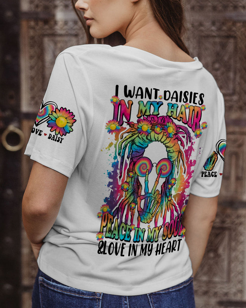 I WANT DAISIES IN MY HAIR TIE DYE ALL OVER PRINT - TYTM0702235