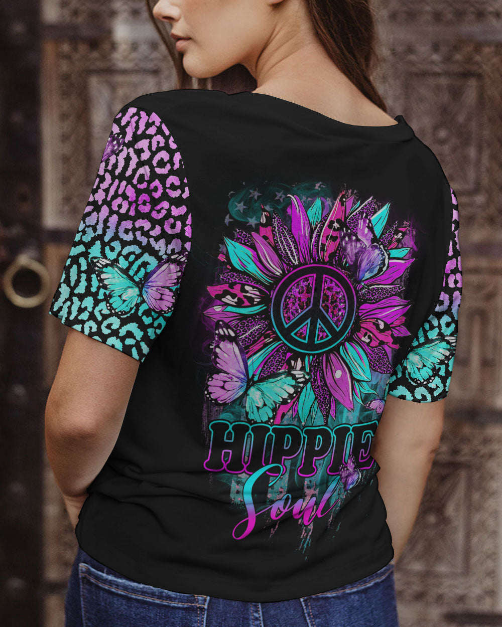 HIPPIE SOUL SUNFLOWER LEOPARD ALL OVER PRINT - YHHG2102231