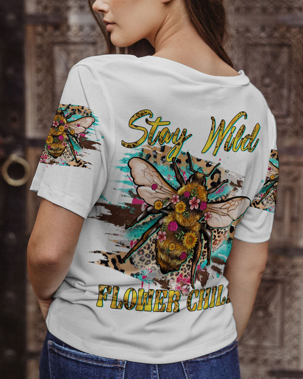 STAY WILD FLOWER CHILD BEE ALL OVER PRINT - YHDU1603233