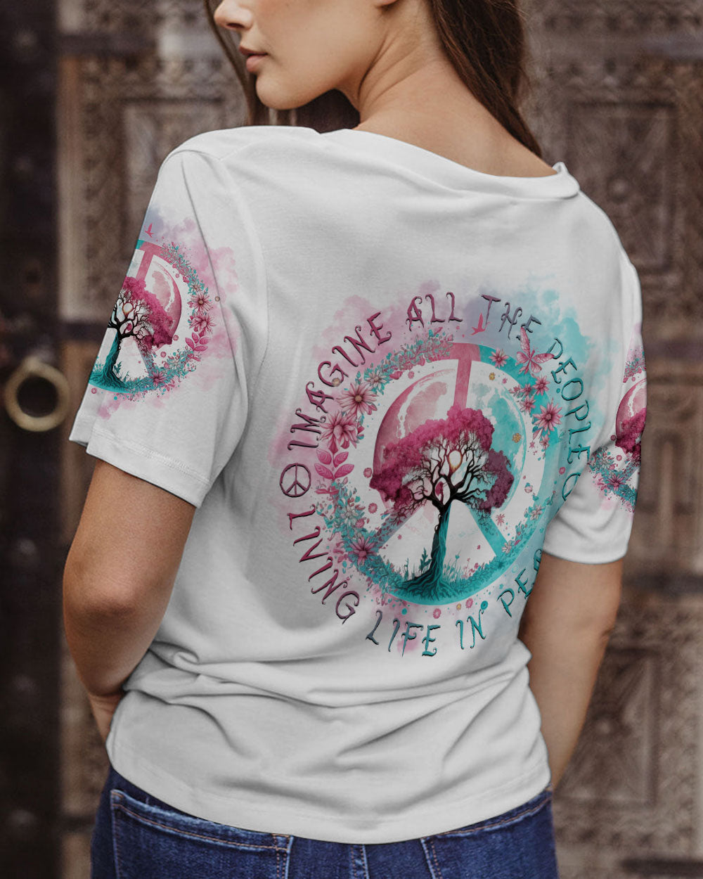 IMAGINE ALL THE PEOPLE LIVE LIFE IN PEACE GALAXY ALL OVER PRINT - YHDU0603231