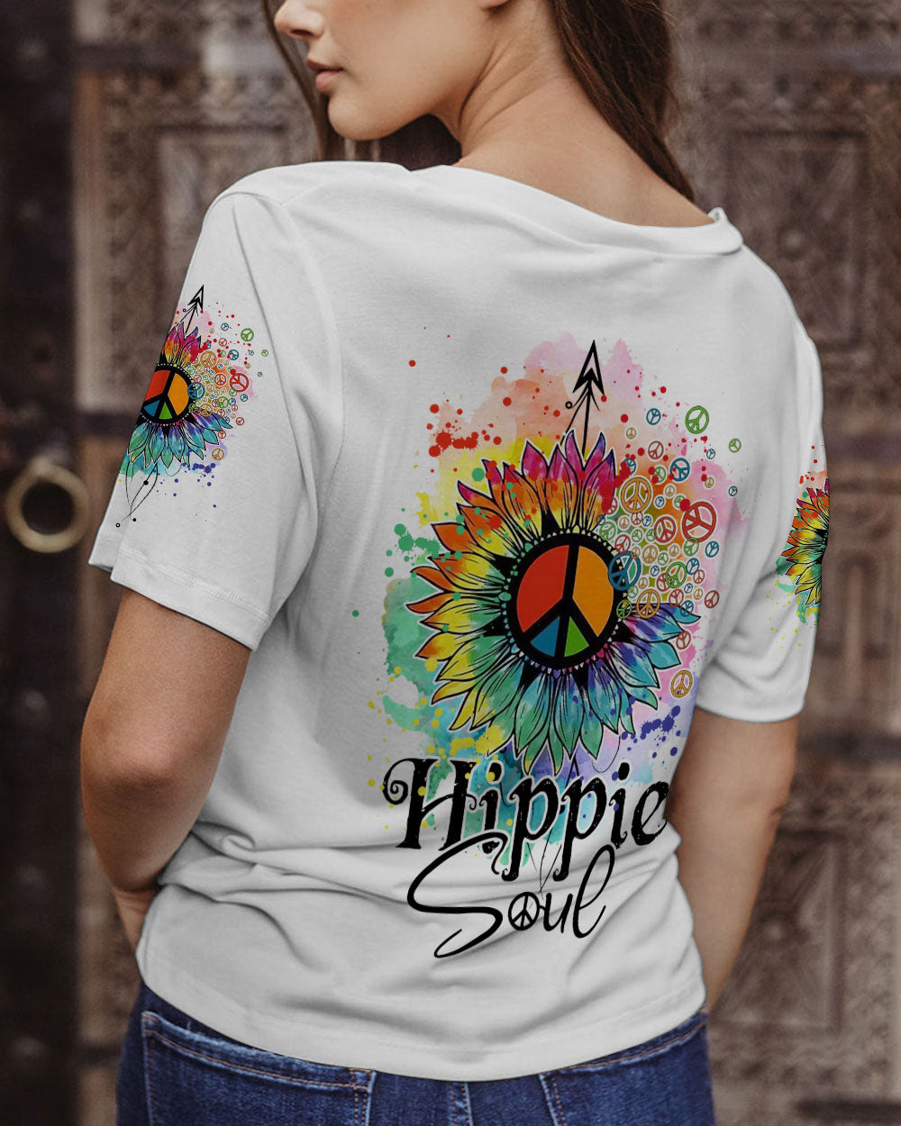HIPPIE SOUL SUNFLOWER TIE DYE WATERCOLOR ALL OVER PRINT - TYTM2502232