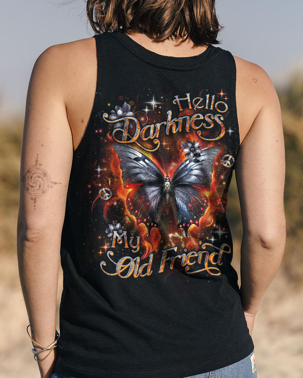 HELLO DARKNESS MY OLD FRIEND BUTTERFLY ALL OVER PRINT - YHDU0104242