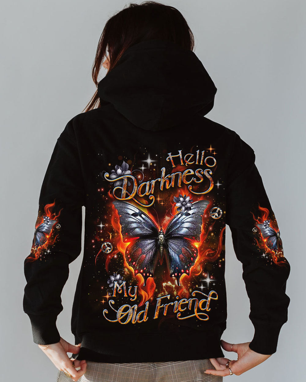 HELLO DARKNESS MY OLD FRIEND BUTTERFLY ALL OVER PRINT - YHDU0104242