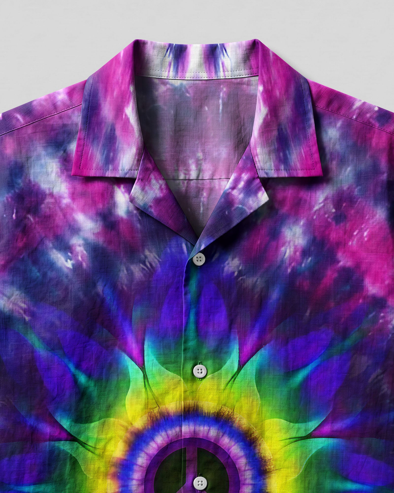 PEACE Y'ALL TIE DYE CAMP SHIRT - YHDU2906234
