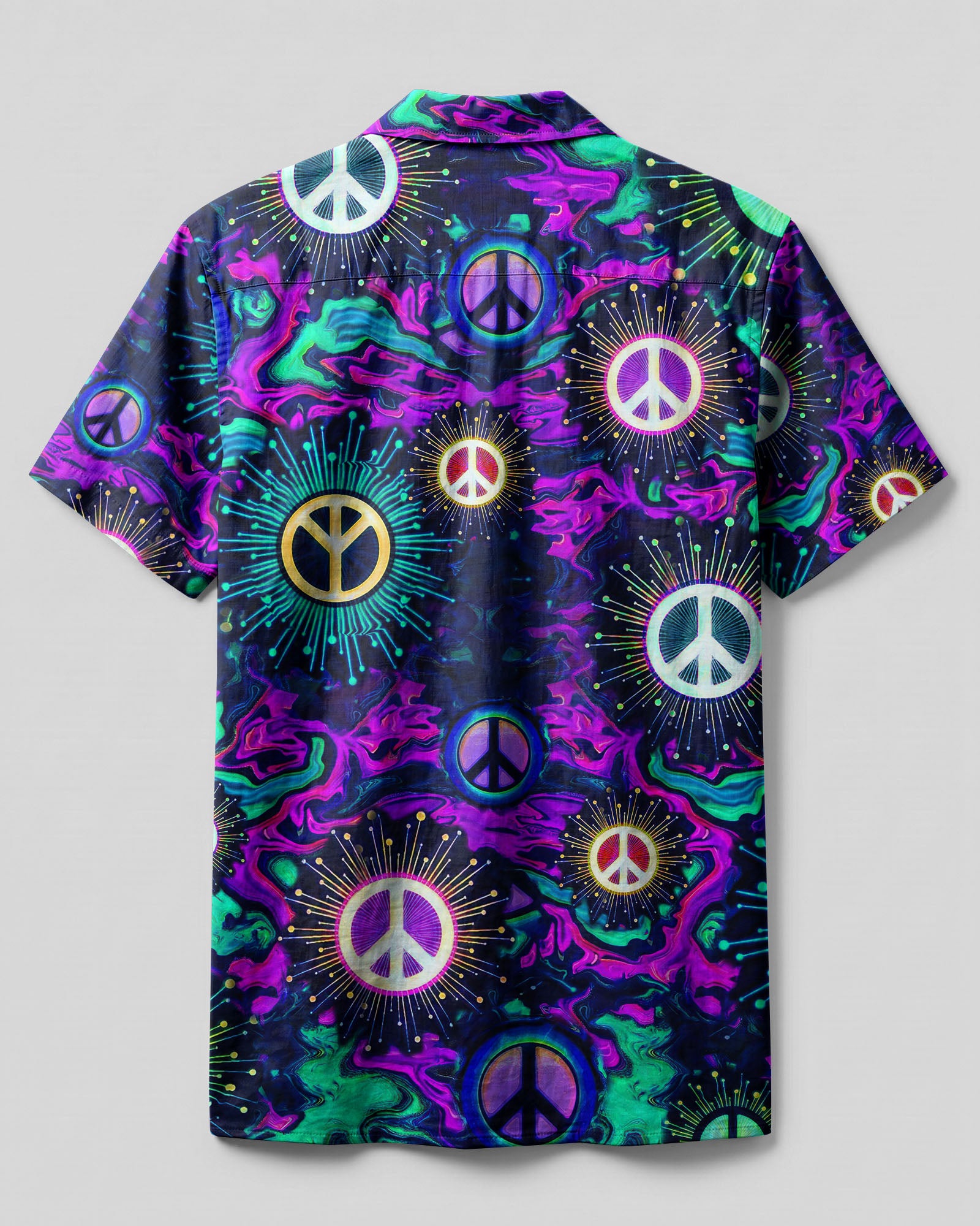 HIPPIE PEACE SIGN CAMP SHIRT - YHHG0206232