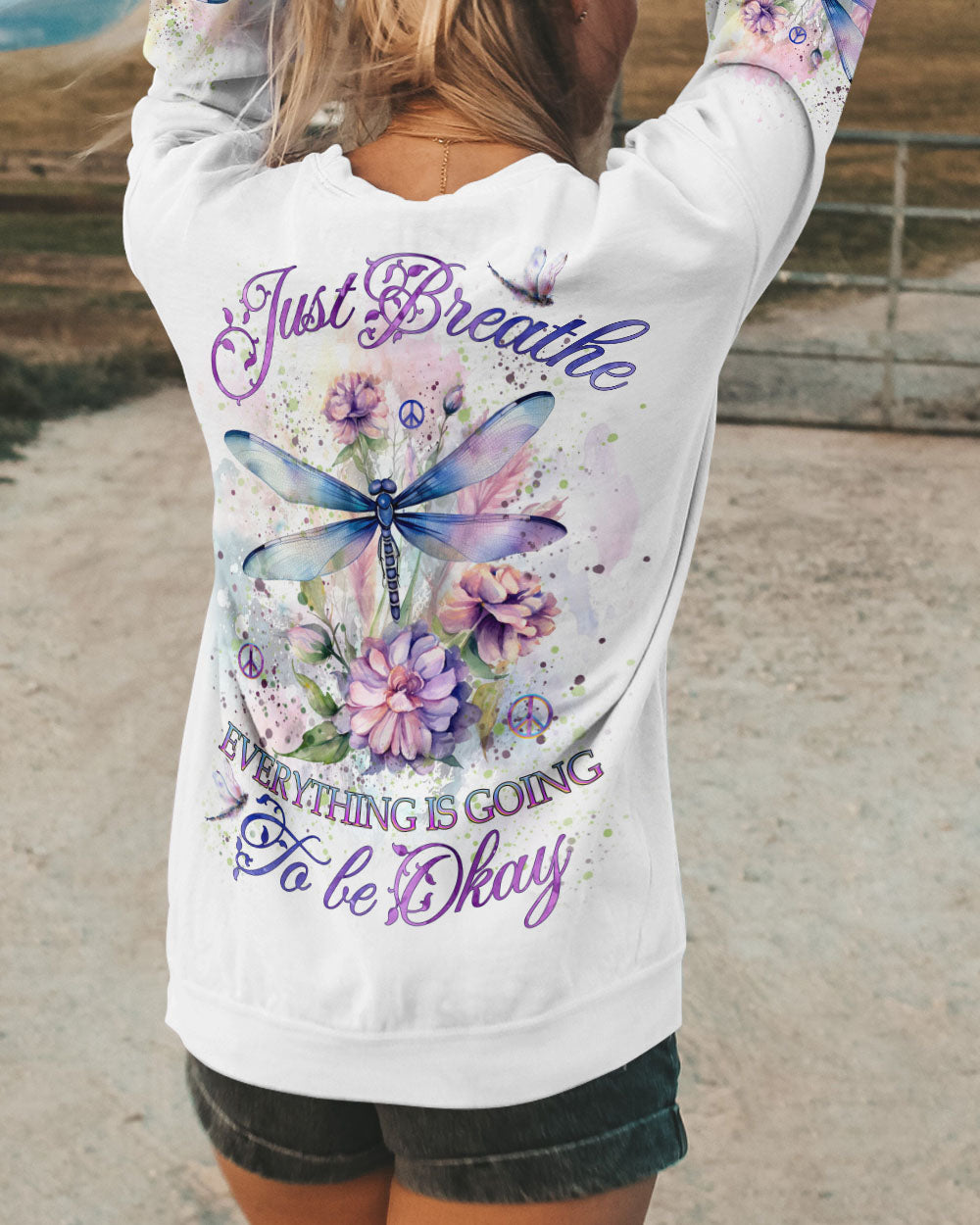 JUST BREATHE DRAGONFLY ALL OVER PRINT - YHKD3010232