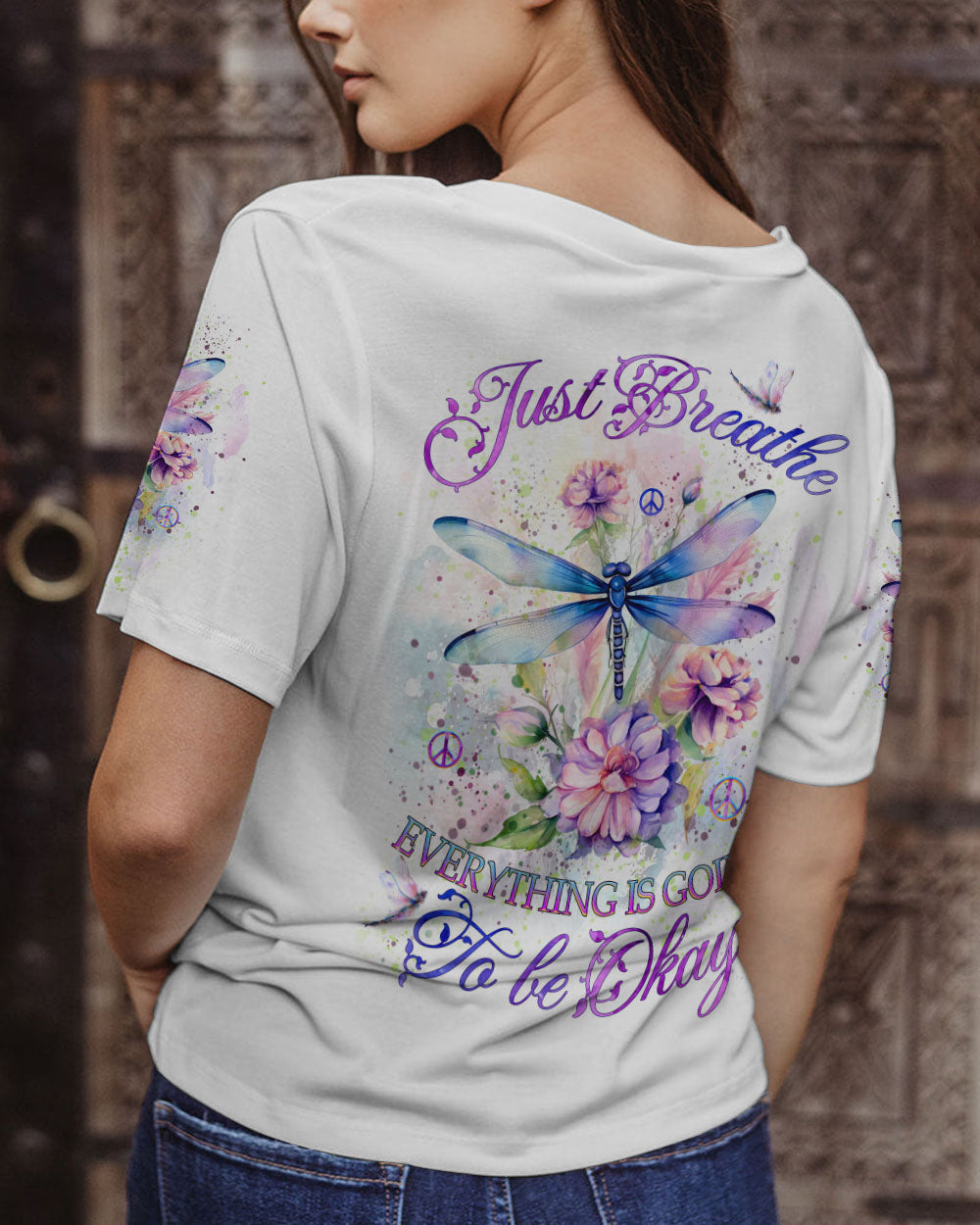 JUST BREATHE DRAGONFLY ALL OVER PRINT - YHKD3010232