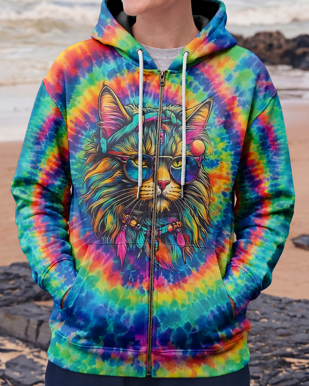 HIPPIE CAT SWIRL ALL OVER PRINT - TLNO0202261