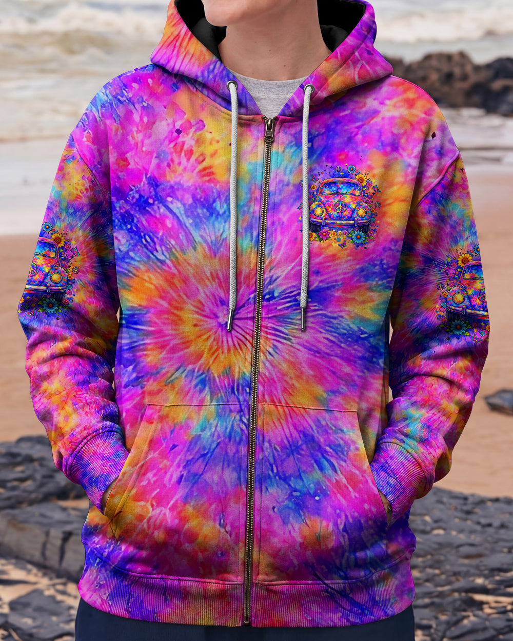 RUNNING AGAINST THE WIND CAR TIE DYE ALL OVER PRINT - YHLT2302262