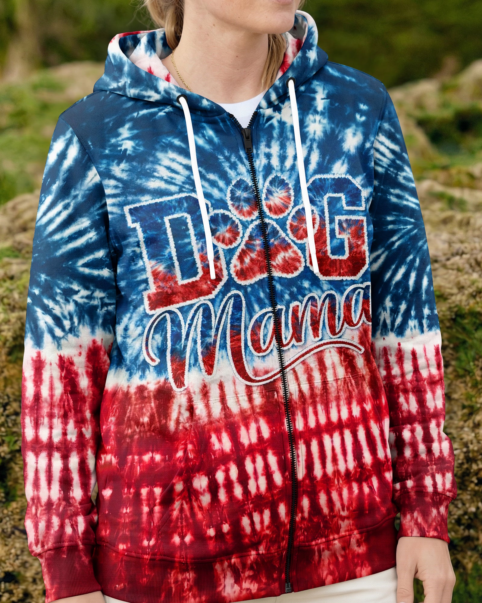 DOG MAMA RED WHITE & BLUE  ALL OVER PRINT  - TLNT2204263