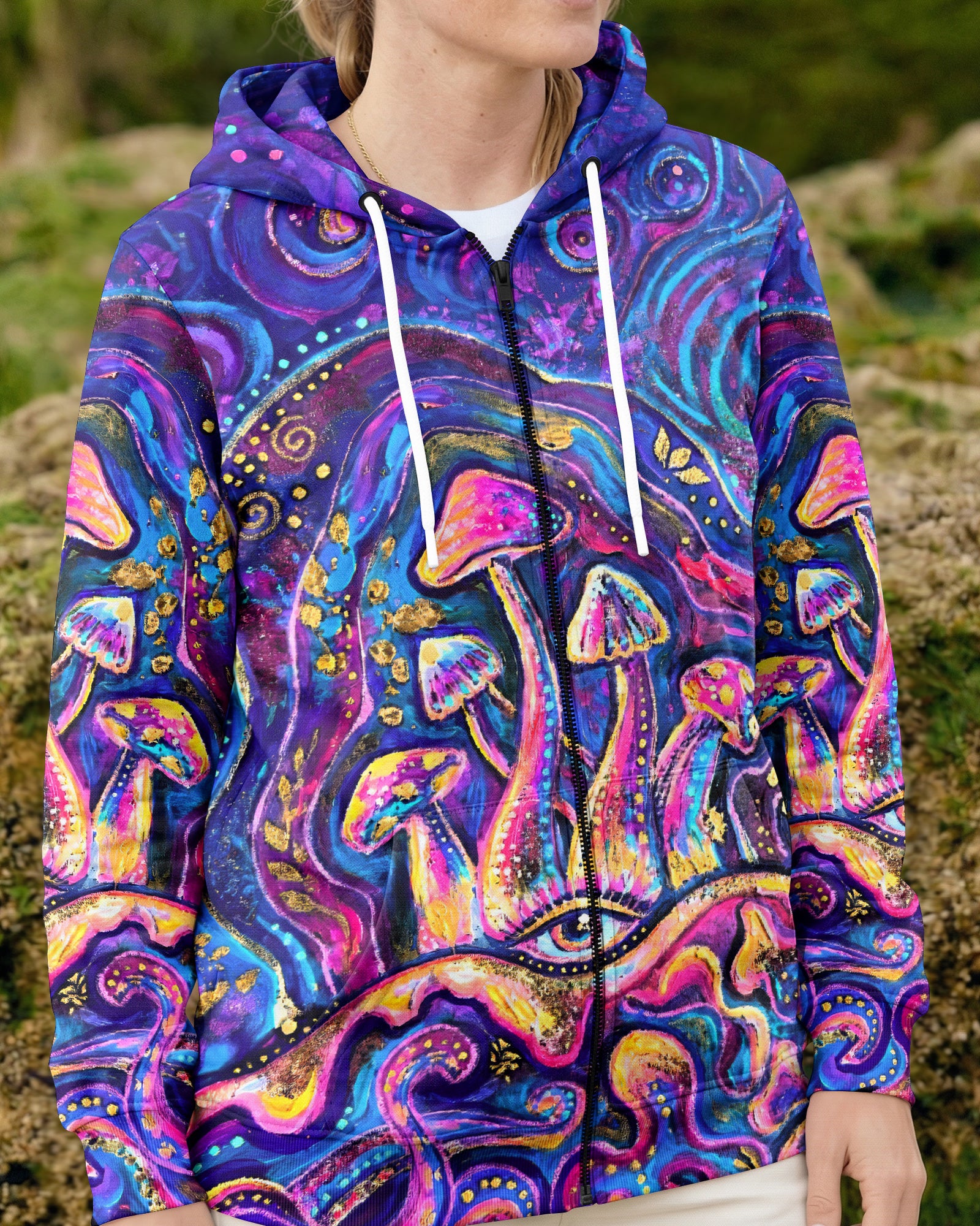EAT MUSHROOMS SEE THE UNIVERSE SWIRL ALL OVER PRINT - RI3003262