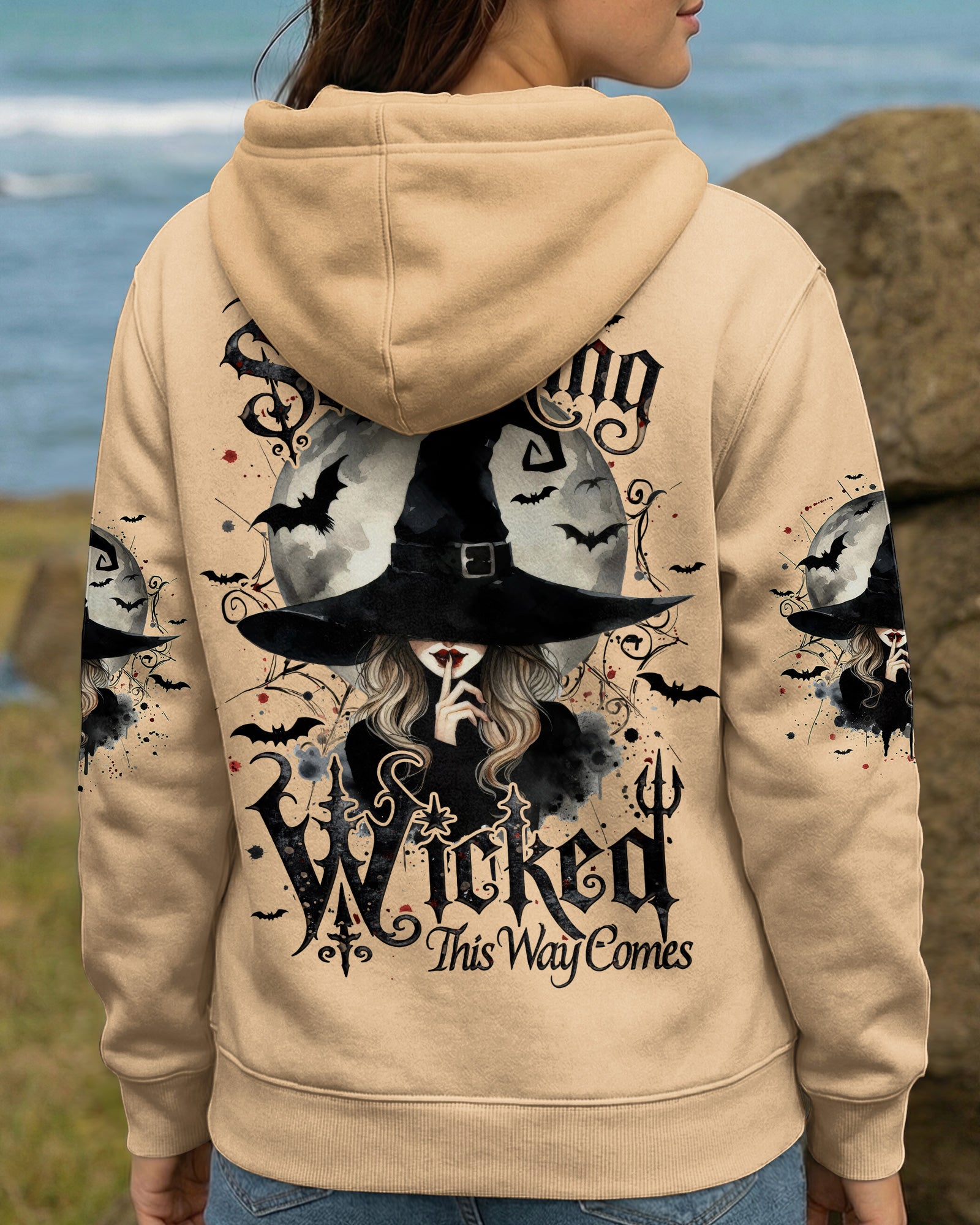 SOMETHING WICKED THIS WAY COMES HALLOWEEN WITCH ALL OVER PRINT - TYQY2507261